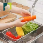 سبد سینک کشویی استیل توری مینی
