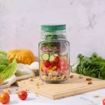 ظرف سالاد بازشو وارداتی دارای مخزن سس - تصویر 3