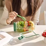 ظرف سالاد بازشو وارداتی دارای مخزن سس - تصویر 2