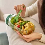 ظرف سالاد بازشو وارداتی دارای مخزن سس - تصویر 4